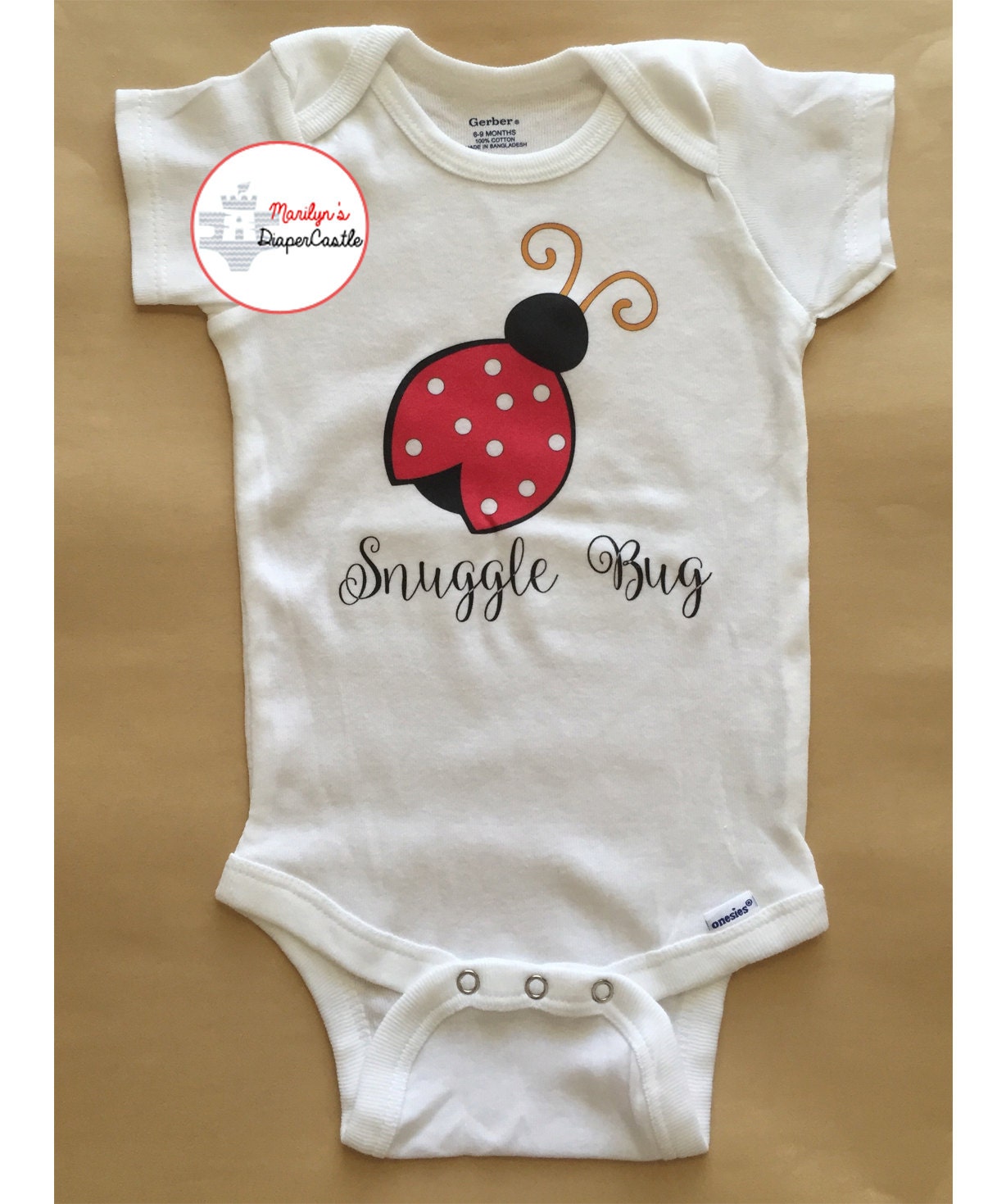 Snuggle Bug Pretty Ladybug Baby Onesie Unique Baby Gift