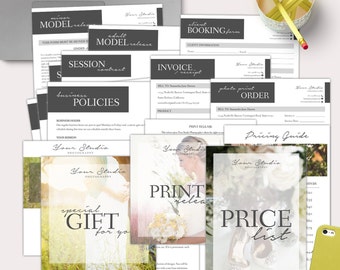 Photography Business Forms and Contracts Bundle - MsWord & Photoshop Template for Photographers - INSTANT DOWNLOAD - BS001