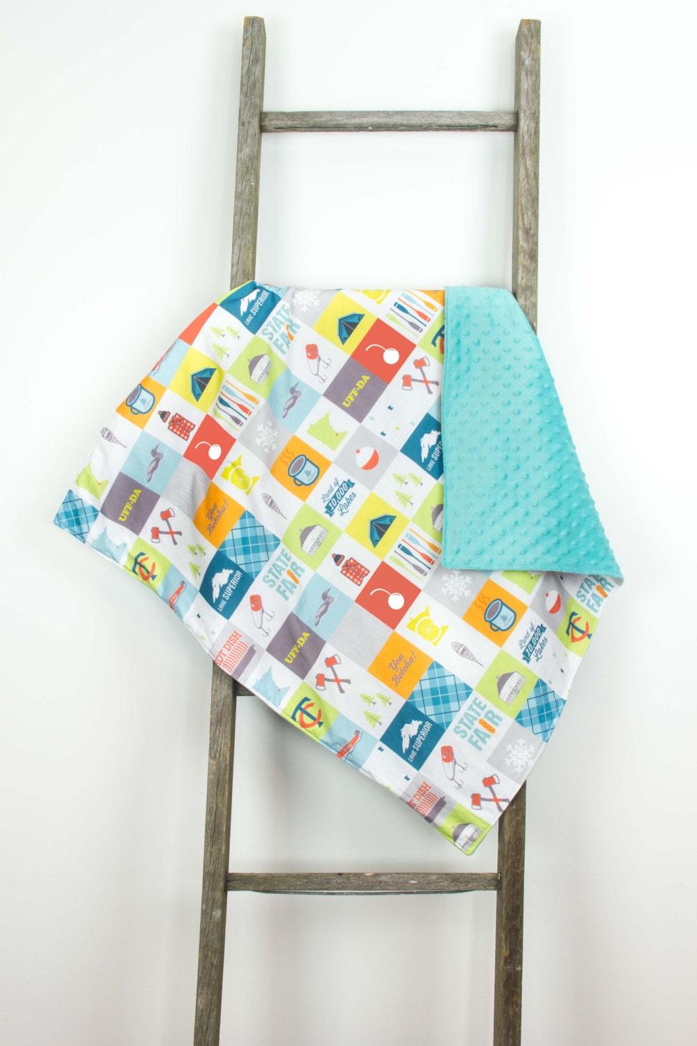 Baby blanket Minnesota patchwork and soft minky cuddle