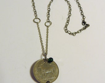 Authentic 1992 Irish Luck Coin Pendant On 30" Sterling Silver Snake Chain - HOnoredallies