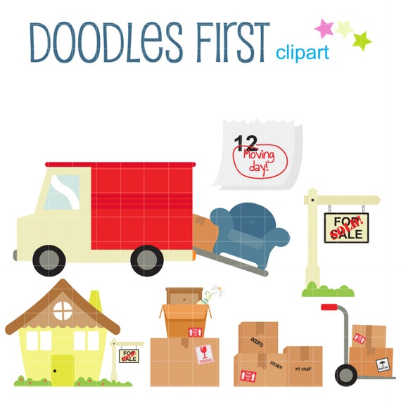 Moving Day Clip Art for Scrapbooking Card Making Cupcake