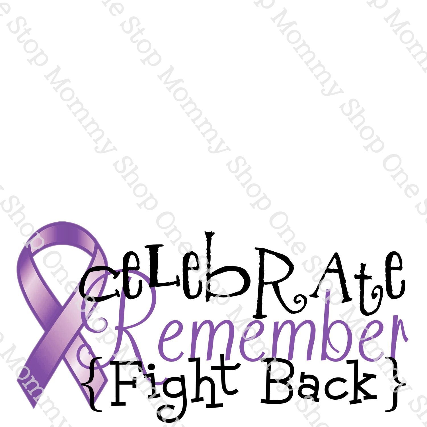 Purple Ribbon / Relay For Life Printable Bag Topper Print at