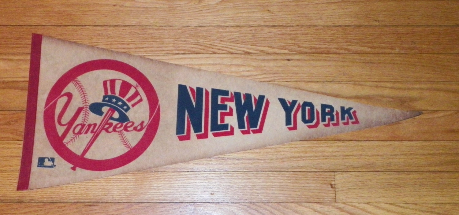 Vintage Yankees New York Baseball Pennant 29 by Americanpickers2