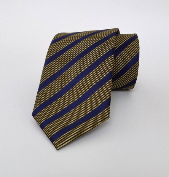 Dark Blue and Yellow Tie Yellow and Dark Blue Men's by PeraTime