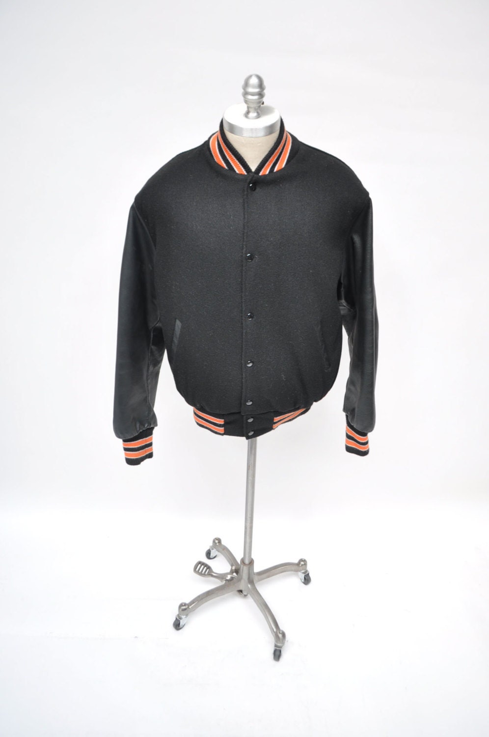 vintage letterman jacket STADIUM leather and wool union made