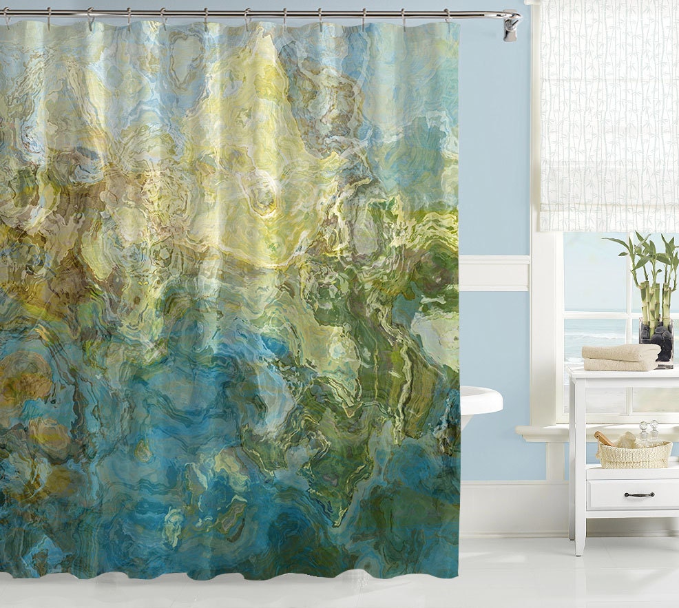 Abstract art shower curtain waterproof fabric shower curtain