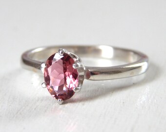 Items similar to Gold Black And Pink Tourmaline Ring Sterling Silver
