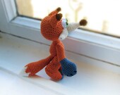 Handmade Fox, Fox Woodland, Fox Toy, Fox Stuffed Animal, crocheted fox, orange fox, Forest Animals, Dolls and Miniatures
