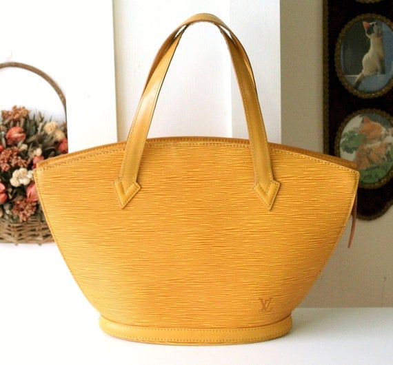 ... Louis Vuitton St. Jacques Epi Tote Leather Bucket Hand bag 100%