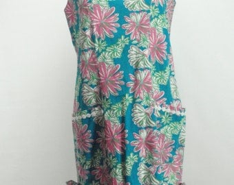 1990s Does 1960s Lilly Pulitzer Floral Shift Dress, 1990s Lilly Pulitzer Dress, 1990, 1990s, 1960s Dress, Mod Dress, 1960s Madmen Dress,