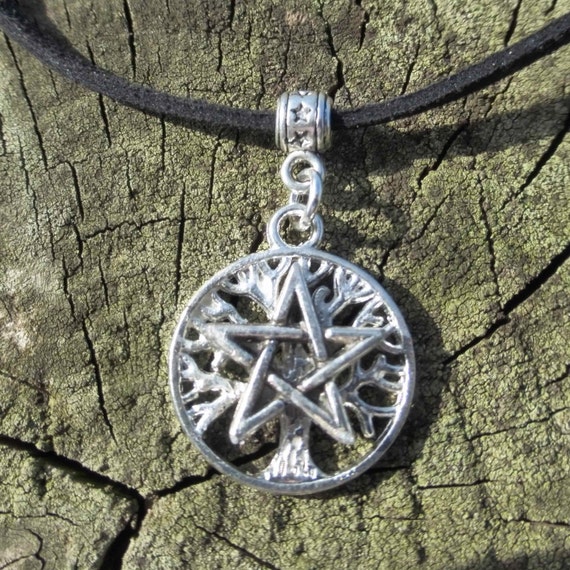 Silver Tree Of Life Pentacle Pentagram Pendant by PhoebesBazaar