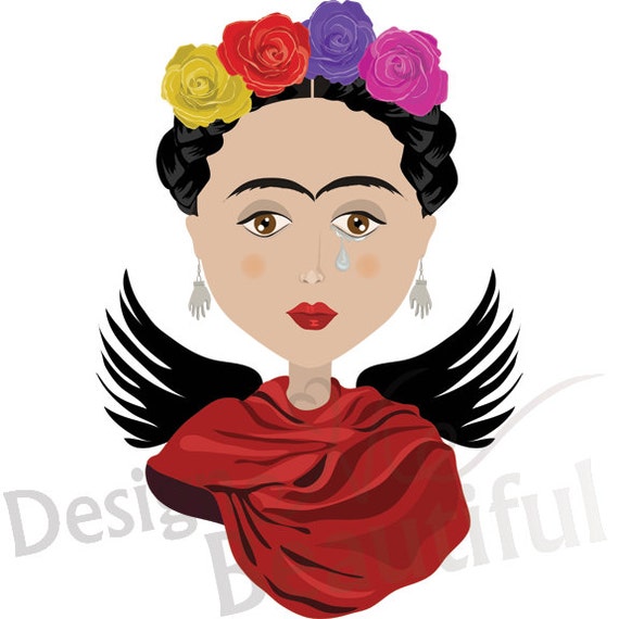 Items similar to FRIDA KAHLO portrait clip art ,digital illustration