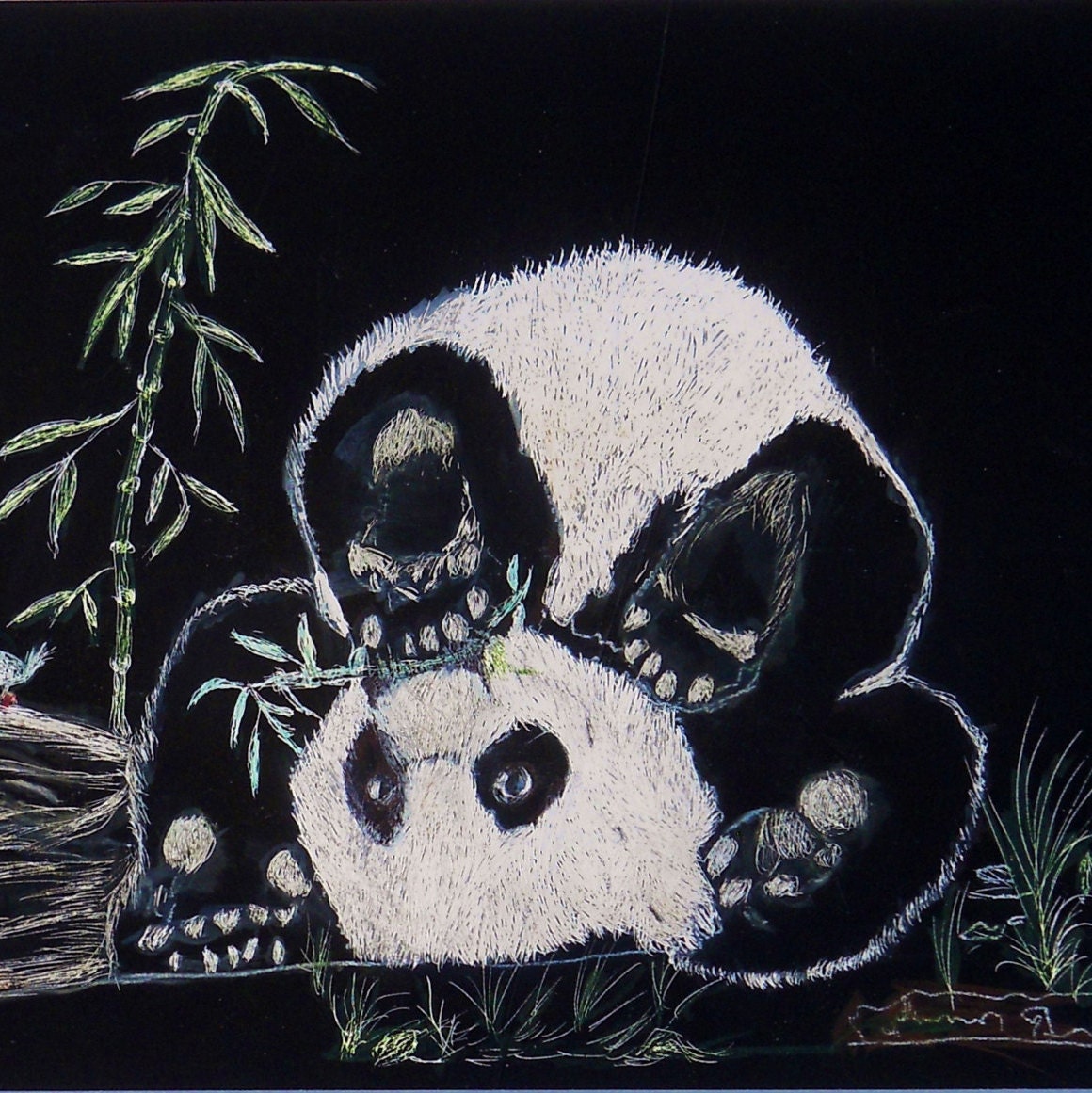 Bear Down is a original scratch art picture of a fluffy cub