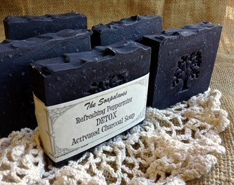 Activated Charcoal Soap, Detox Soap, Eucalyptus, TeaTree,Spearmint scented