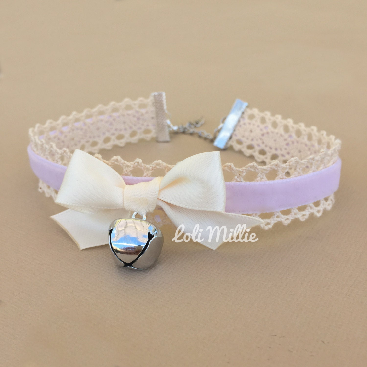 Lavender Kitty Bell Chokers