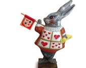 White Rabbit-Rabbit Alice in Wonderland-Wonderland Rabbit-White Rabbit toy-Gift rabbit-Figurine Rabbit-Interior toy-Miniature bunny-Fantasy