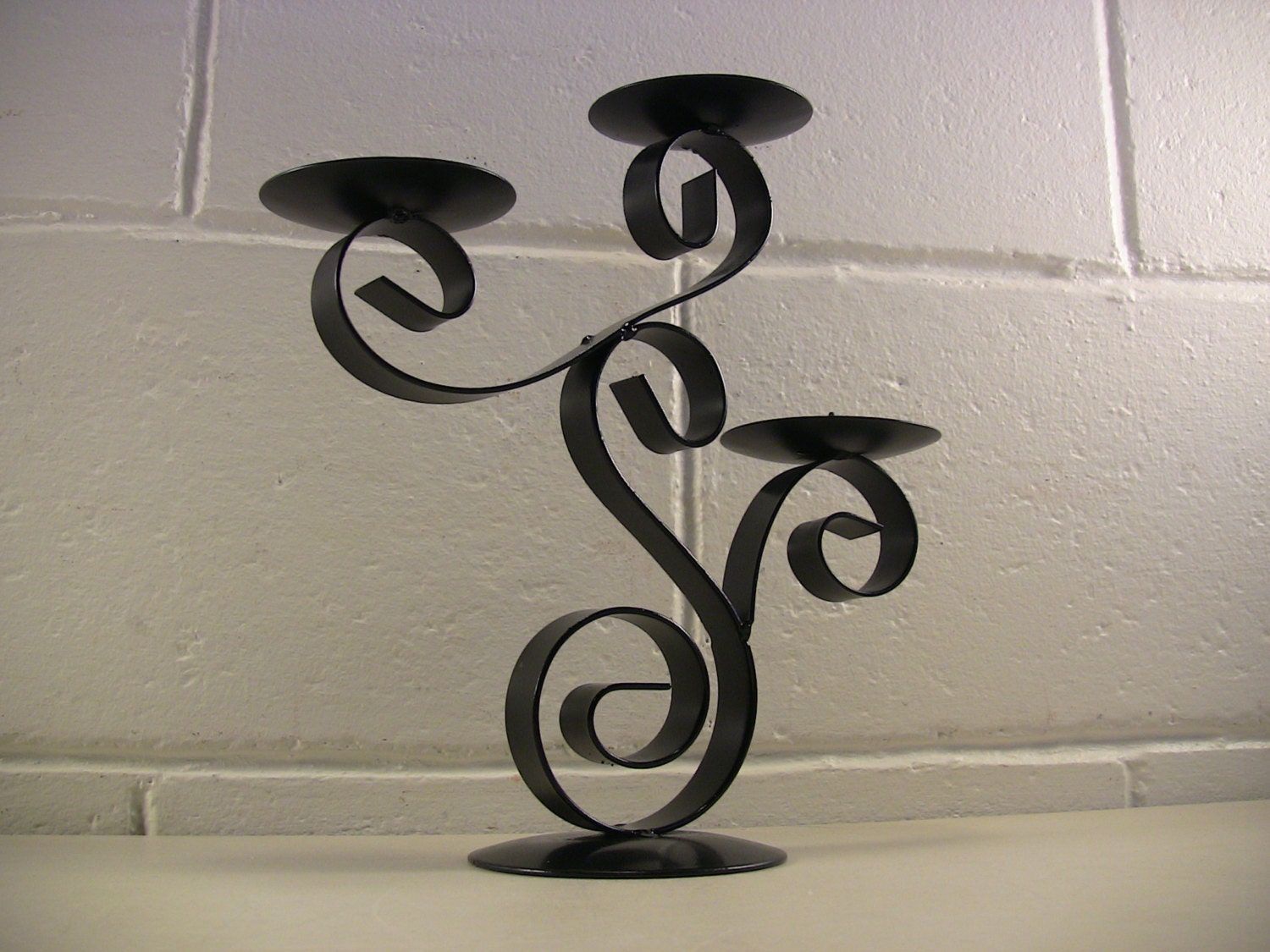 Vintage Wrought Iron Pillar Candle Holder Retro Candle Holder