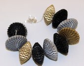 BABELFISH paper jewelry,  gold silver black necklace, gold design collier, statement necklace, one of a kind necklace