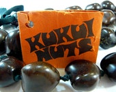 Vintage Necklace Kukui Nut Lei Hand Made 39" L Rich Brown Polished Nuts Strung & Knotted/Black Ribbon Hawaii Real Nuts Unisex Gift Vintage Necklace Kukui Nut Lei Hand Made 39" L Rich Brown Polished Nuts Strung & Knotted/Black Ribbon Hawaii Real Nuts Unisex Gift