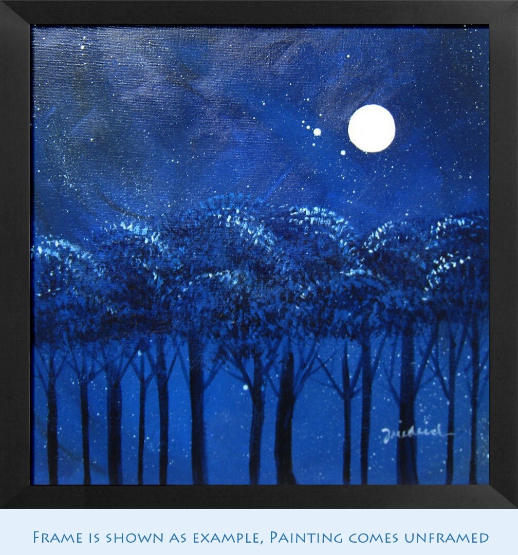 Moon Woods Acrylic on Canvas by KabbitArts on Etsy