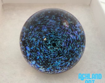 27mm Multicolor Galaxy Borosilicate Glass Lampworked Dichroic Marble- 24 grams