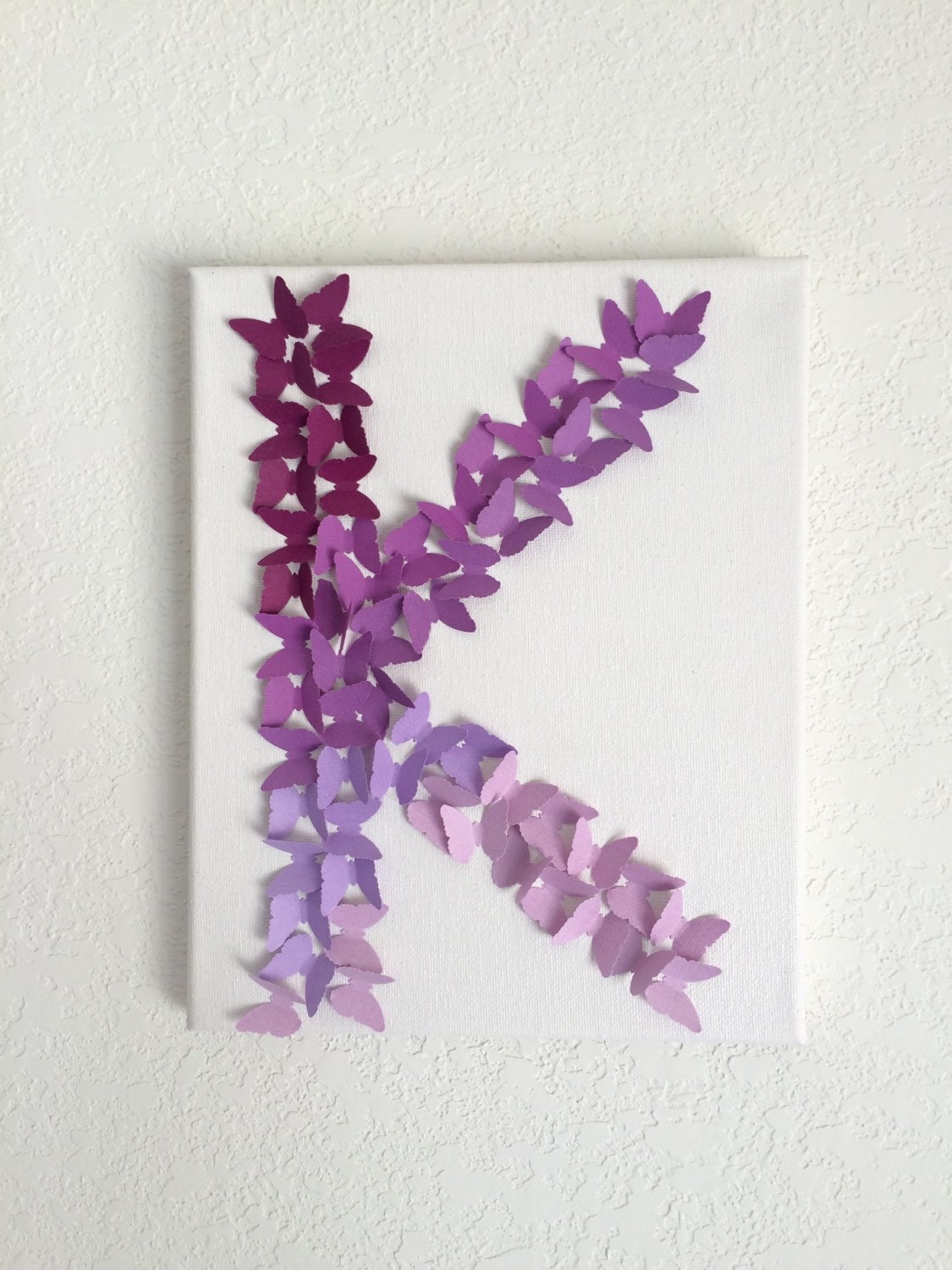 Purple Lavender Ombre butterfly Letter Wall Decor Baby Girls