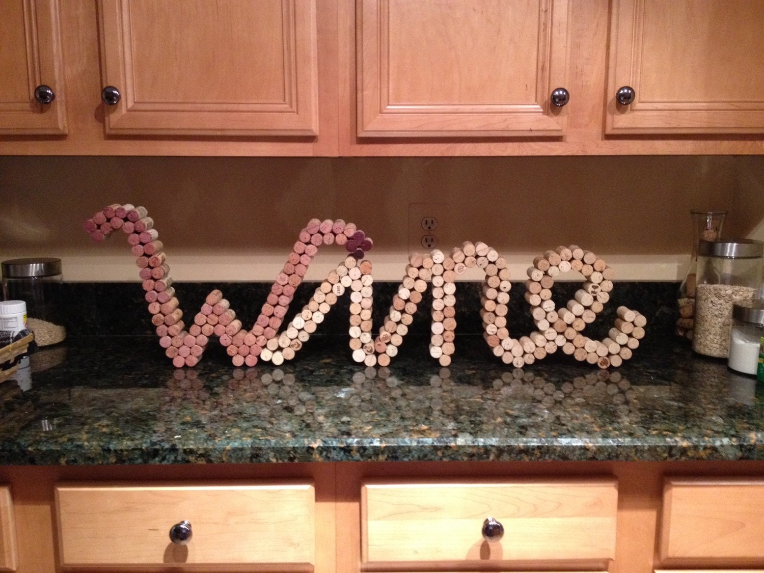 Wine Custom Wine Cork Word Script Letters by CelebratebyAmanda
