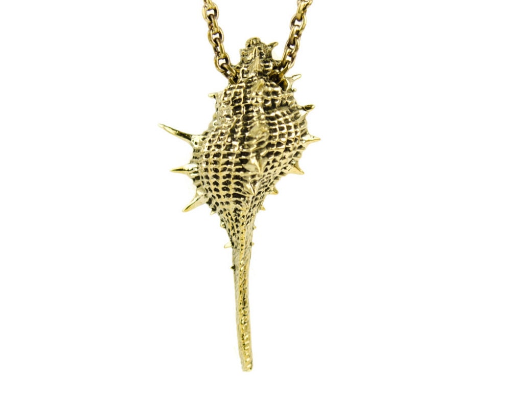Bohemian Sea Shell Necklace Jewelry Bronze Chain and Pendant Boho Fashion - FPE009YB