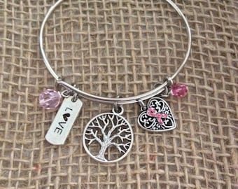 Breast Cancer Awareness Bangle Bracelet