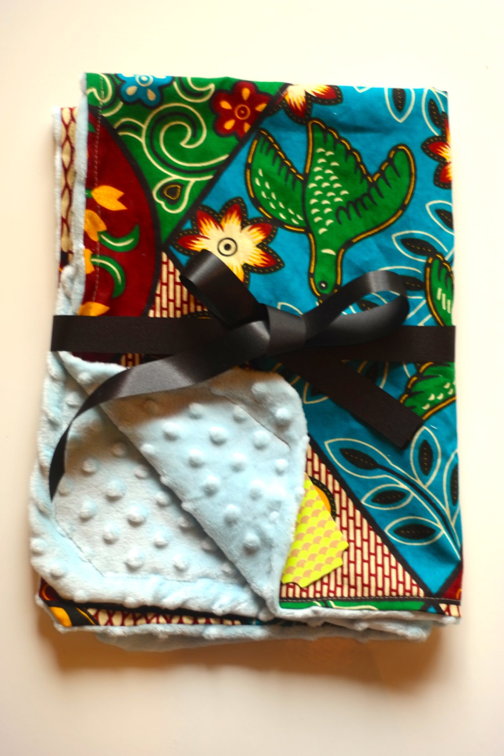 Minky baby blanket Multicolored African Print by AdorablyAfrican