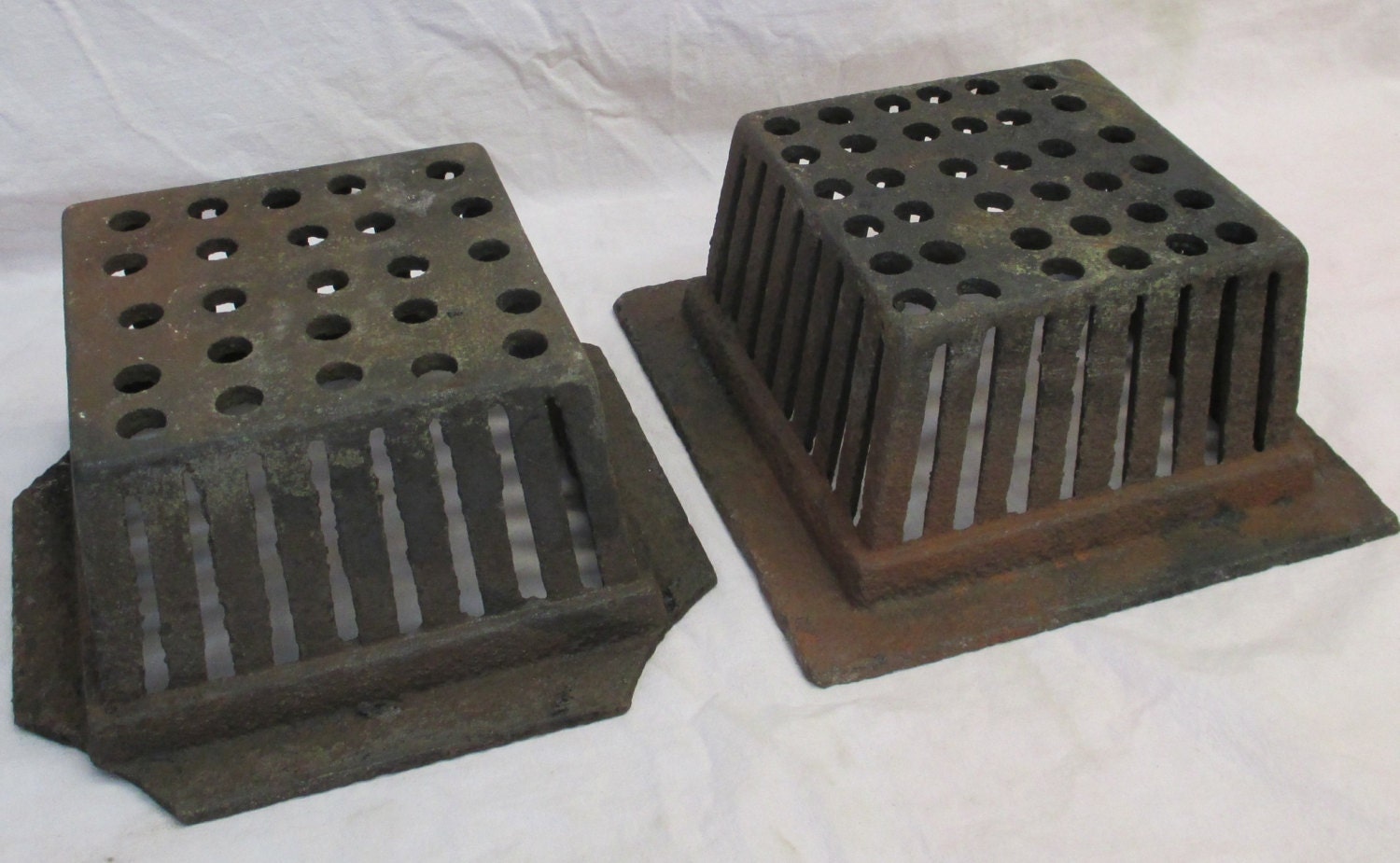 2 Cast Iron Square Raised Grates Vintage by TheOldGrainery on Etsy