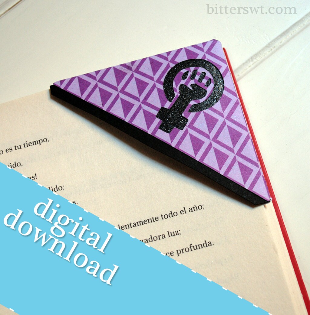 Download SVG FCM and PNG feminist bookmark cutting file by bittersui