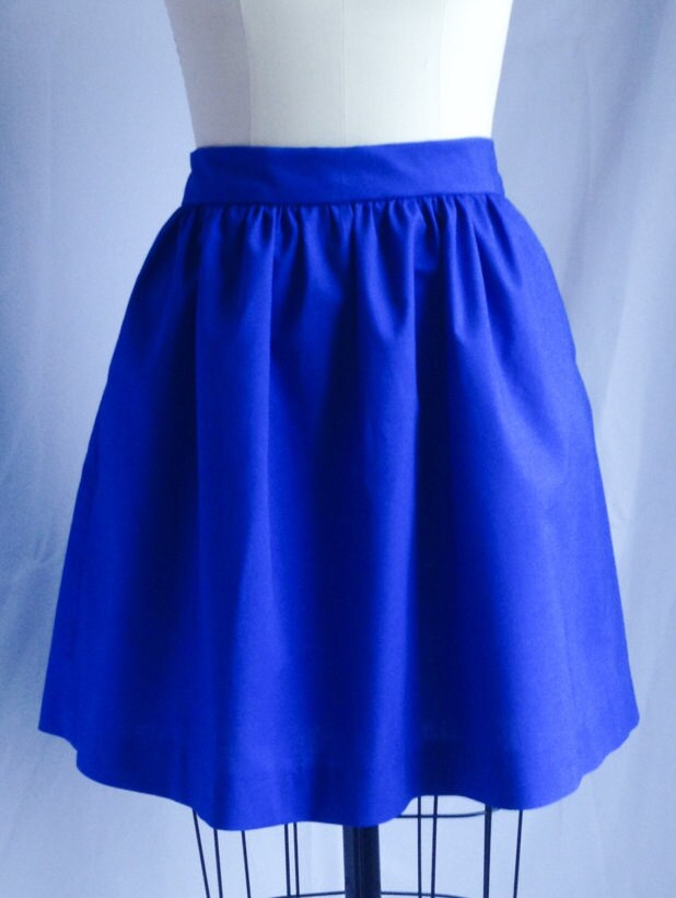 Blue skirt with pockets / Summer skirt / by LolaandLouisClothing