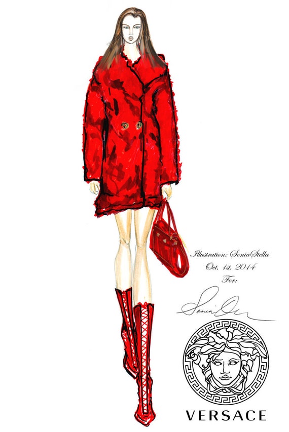 fashion illustration versace versace couture fashion illustration limited print signed fashion illustration versace versace couture fashion illustration limited print signed