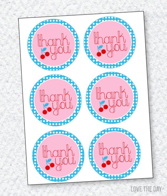 Cherry Party PRINTABLE Thank You Favor Tags by Love The Day Il_570xn