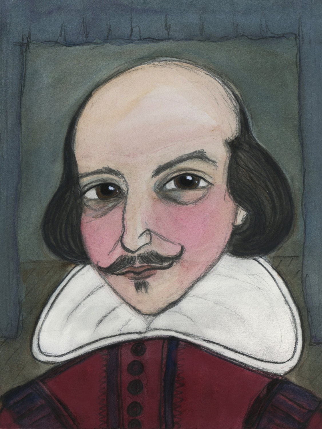 William Shakespeare Literary Portrait Art Print 6 x 8 Bard