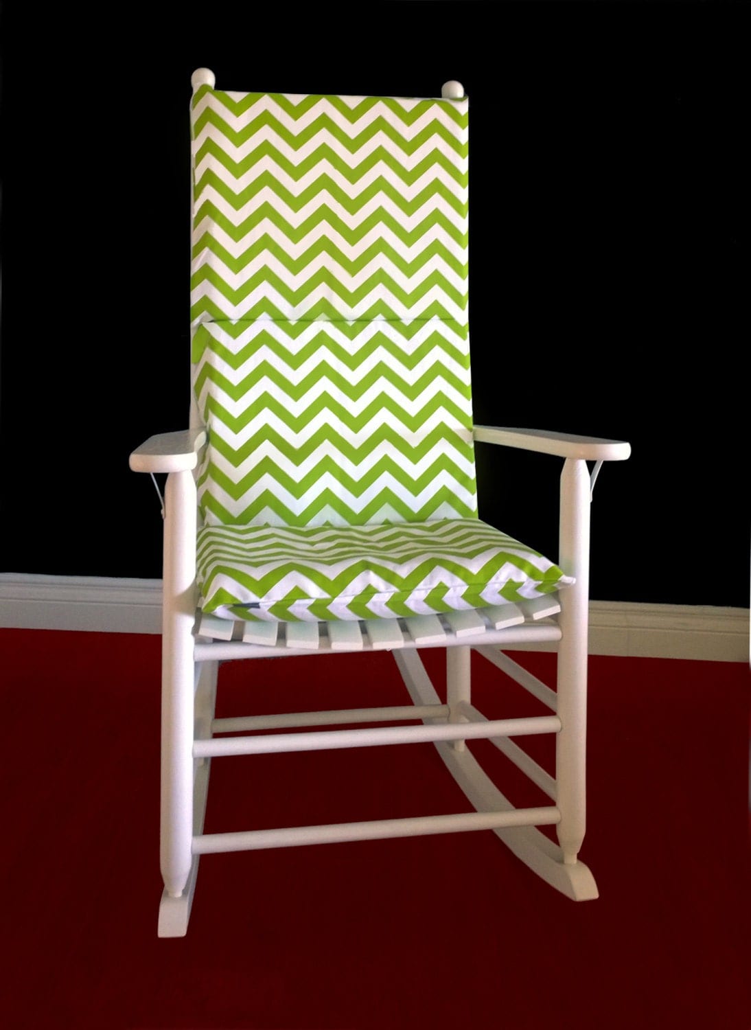 Lime Green Chevron Adjustable Rocking Chair Cover