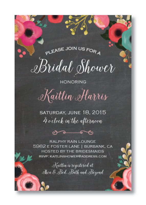 Printable Bridal Shower Invitation by PerfectlyPrintables on Etsy