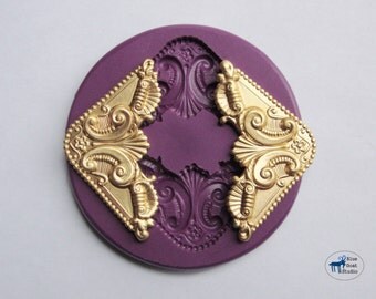 nouveau mould ornate corner flourish molds silicone scrolling leaves fondant polymer resin clay mold victorian