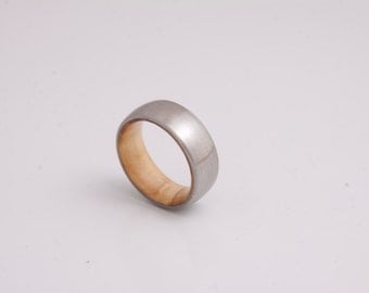 olive wood ring titanium band mens wedding wood ring