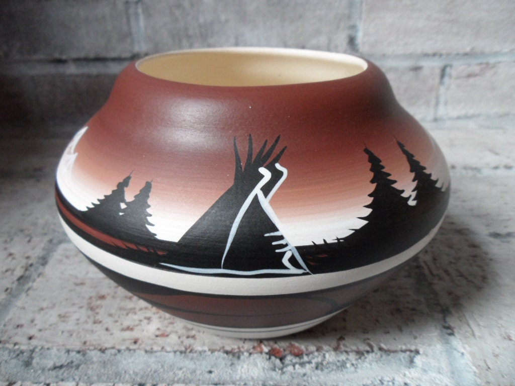 Cedar Mesa Pottery Navajo Pottery Bowl Glazed Inside