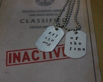Captain America Winter Soldier Inspired Til the End of the Line Matching BFF Dogtag Necklaces