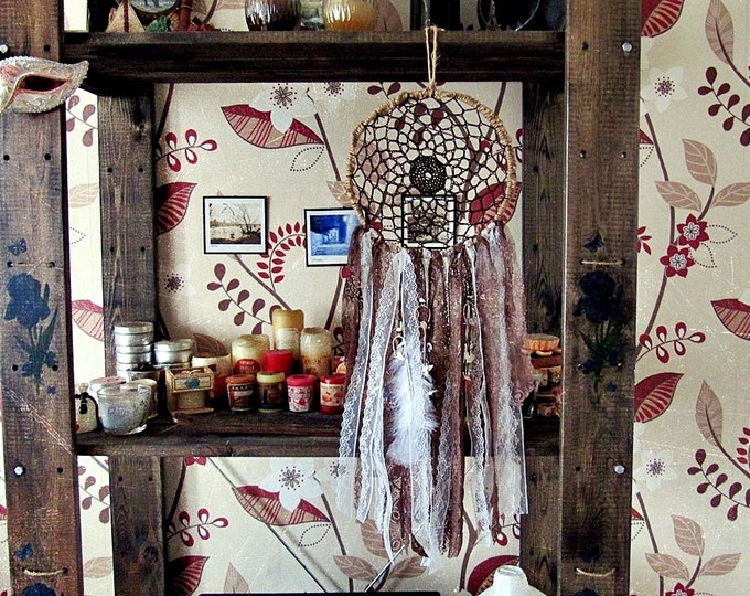 Gypsy Dreamcatcher - Boho Bedroom - Gypsy Hippy Decor - Bohemian Wall hanging Dream Catcher - Lace Dreamctcher - Boho Chic