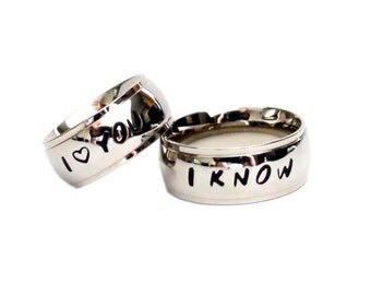 I love You , I Know - Rings Two Couples Rings Promise Relationship rings i love you i know quote Unisex rings Stainless Steel Rings