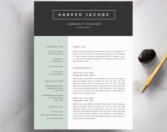 Modern Resume Template and Cover Le tter Template for Word | DIY ...