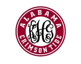 Alabama Crimson Tide inspired monogram instant download cut file - SVG DXF EPS ps studio3 studio (monogram font sold separately)