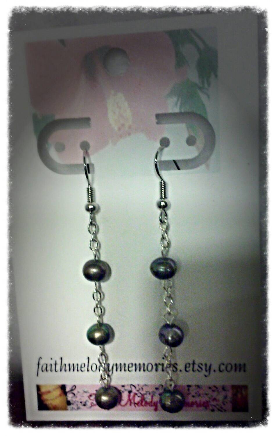 Pearl Dangle Earrings Pearl Earrings by FaithMelodyMemories