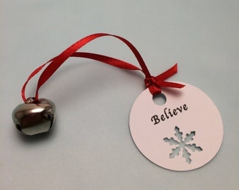 Polar Express Party Favor: Polar Express Bell with Believe Tag, Class Christmas Favor, School Favor