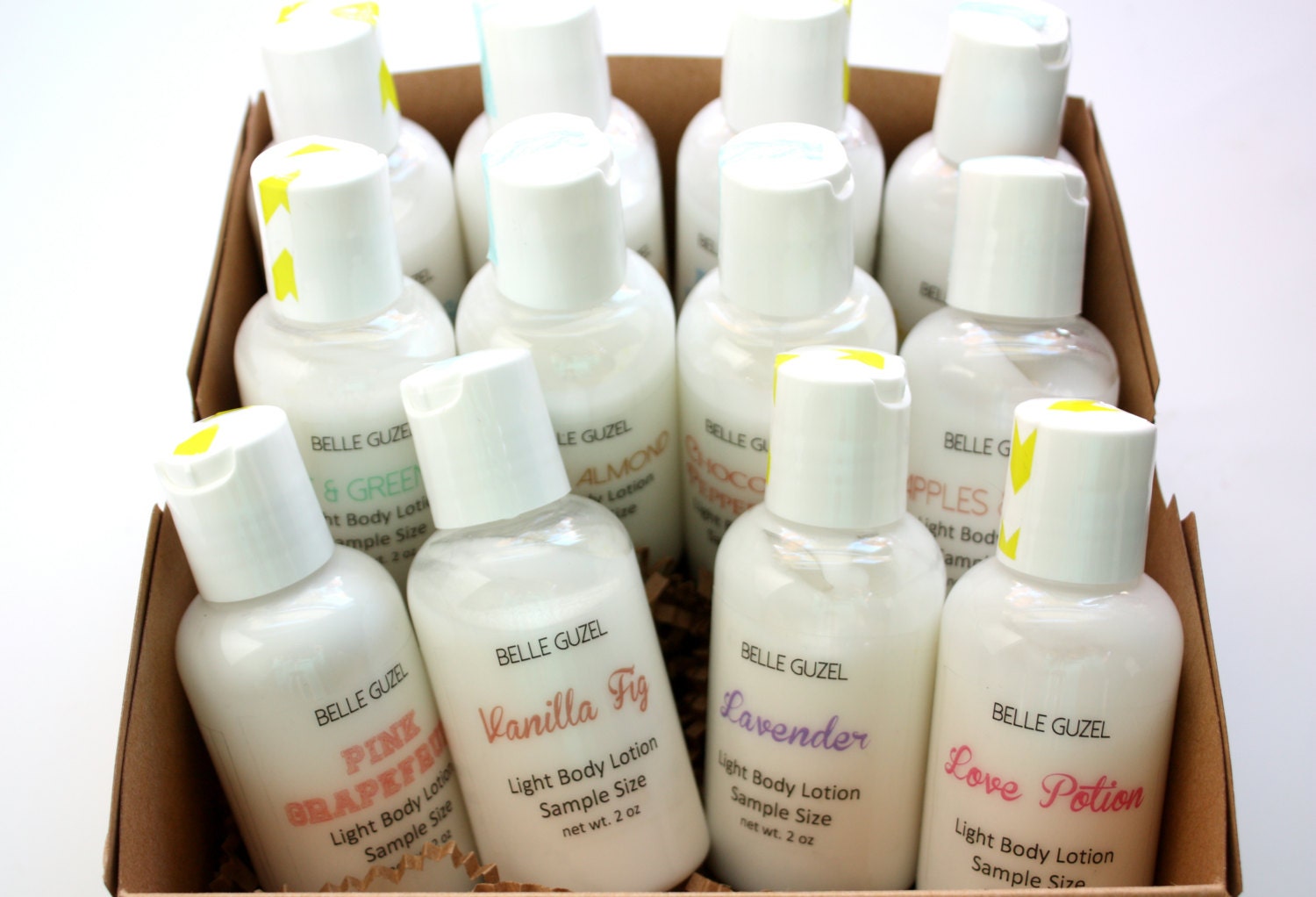 Sample size body lotions 2 oz each Light body lotion minis