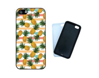 Pineapple Rubber bumper case, iPhone 7, 6, 6S, 6 Plus, SE, 5C, 5S, 4S Samsung Galaxy S7, S6, S6 Edge, S5, S4, cool fruit phone cover. R122